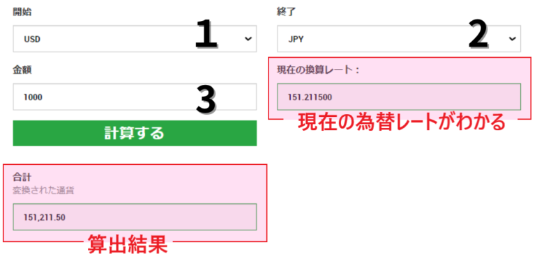 xm 通貨換算計算ツール