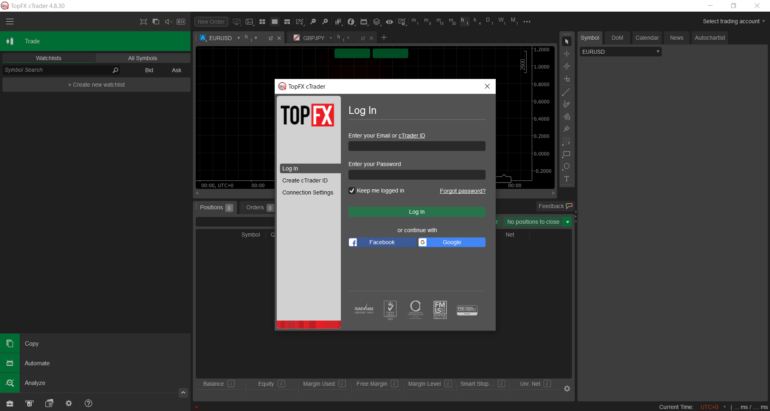 topfx ctrader ログイン